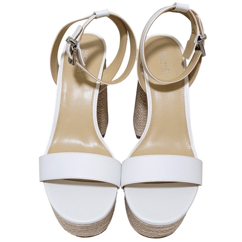 MICHAEL Michael Kors Ashton Platform Espadrille Strappy Sandals Sz US 8.5M White - Picture 4 of 6